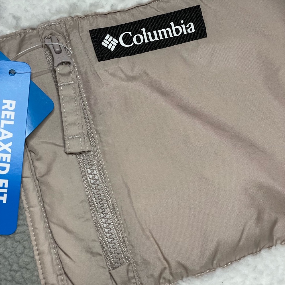 Columbia Women’s Sherpa Fleece 1/4 Zip Pullover Jacket Relax Fit XL Colorblock - Picture 6 of 9